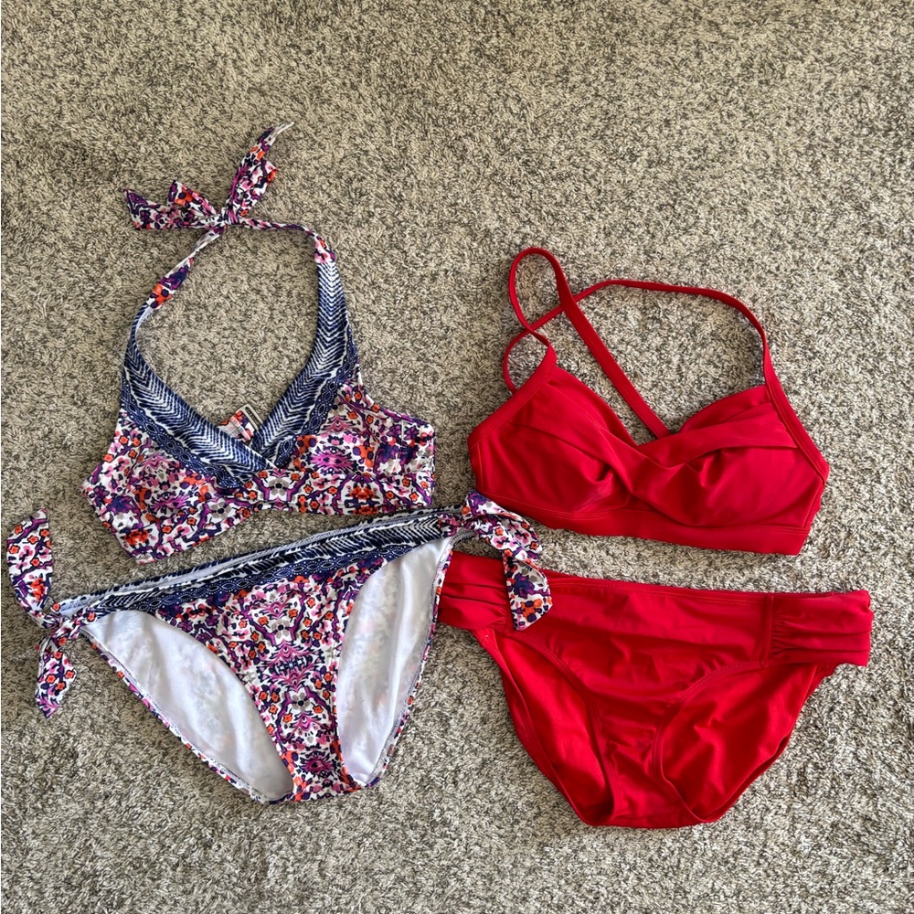 Two Athleta Bikinis size large/32